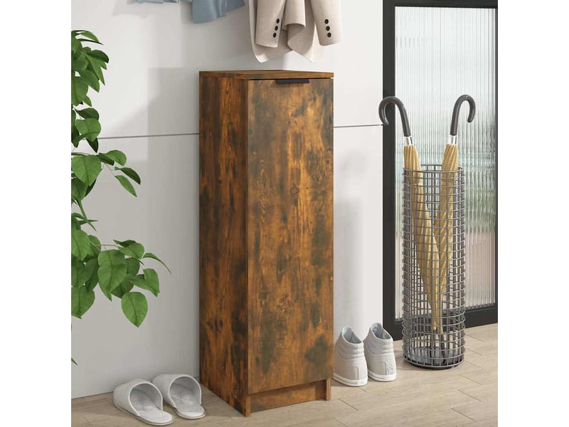  Meuble à chaussures, armoire à chaussures chêne fumé 30x35x100 cm bois d'ingénierie  - Conforama B
