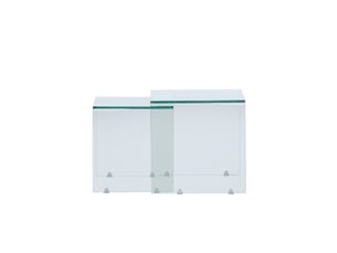 Lot de 2 tables d'appoint en verre telemark 42cm transparent