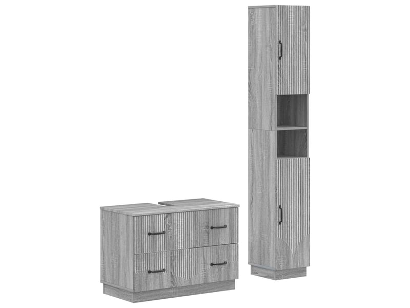  Ensemble de 2 meubles de salle de bain hoorn sonoma gris cf63195  - Conforama A