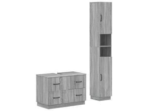 Ensemble de 2 meubles de salle de bain hoorn sonoma gris cf63195