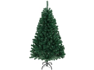 Sapin de noël artificiel 150 cm, support pliable en acier, arbre de noël avec 420 pointes de branches articulées, vert