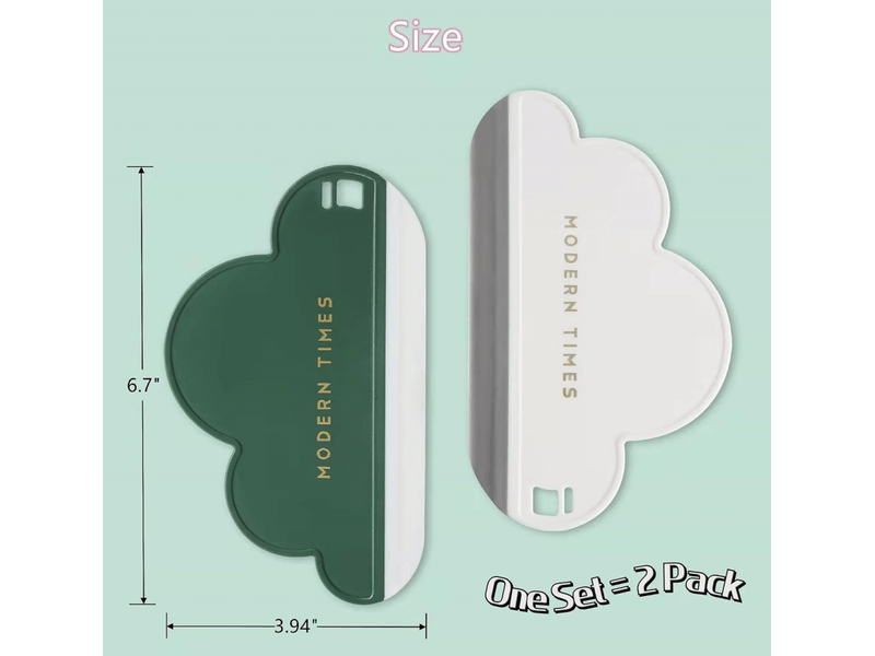  Lot de 2 raclettes en silicone avec lames d'eau, nettoyant compact pour tableaux de bord, vert et blanc  - Conforama B
