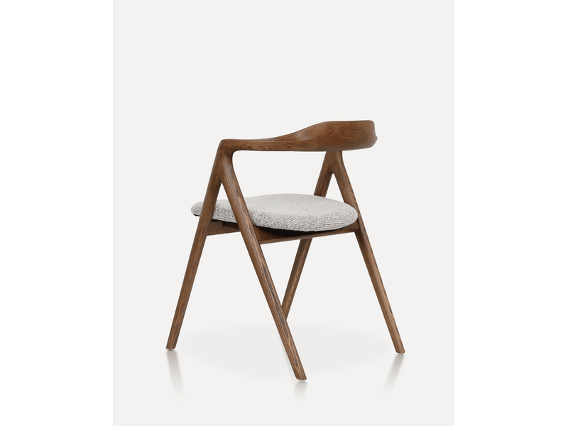 Lot de 2 chaises de salle à manger 53,5 x 58 x 74,5 cm – noyer et argile – accoudoirs intégrés - Conforama A