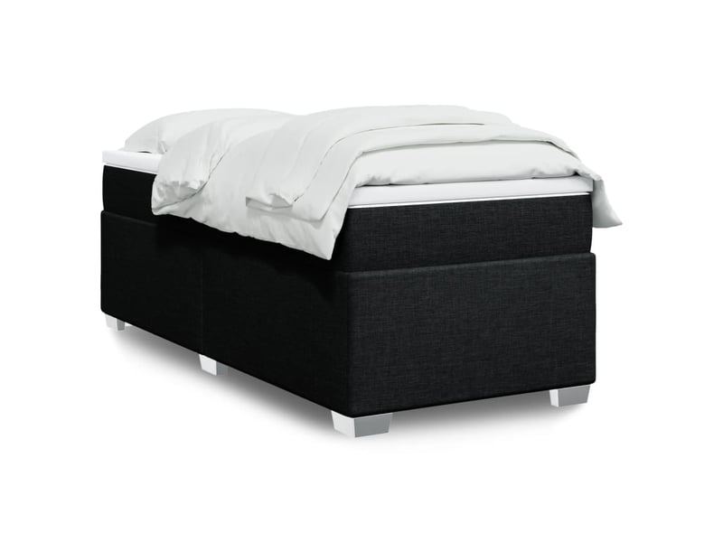 Lit simple, sommier à lattes de lit et matelas noir 80x200 cm tissu shl89728 - Conforama B