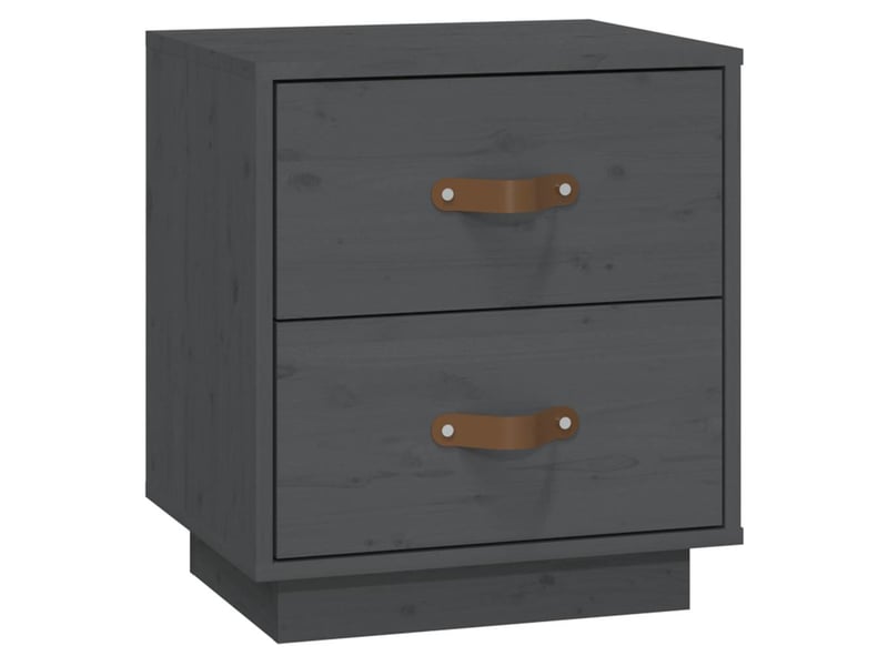  Lot de 2 tables de chevet - cabinet de chevet - table de nuit gris 40x34x45 cm bois de pin massif  - Conforama E