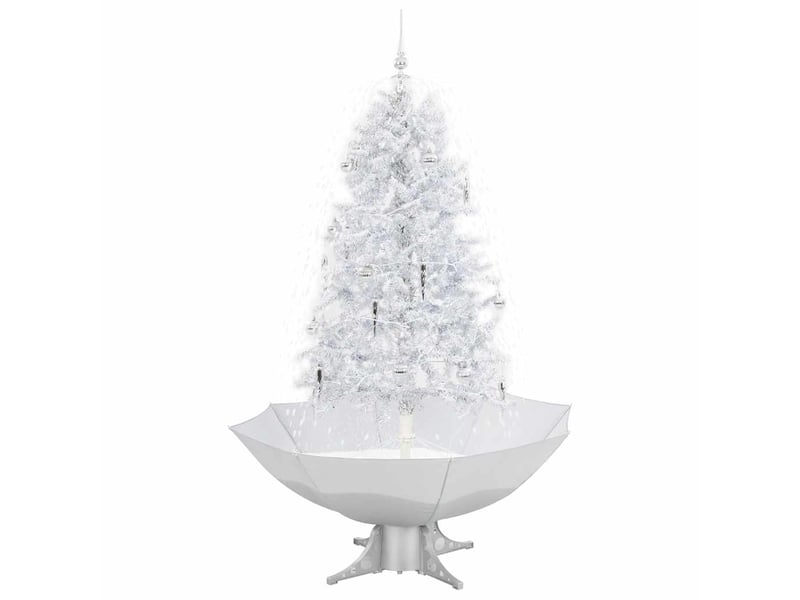  Sapin de noël - arbre de noël neigeux avec base de parapluie blanc 170 cm  - Conforama A