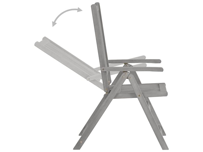  Lot de 2 chaises inclinables de jardin, chaises d'extérieur et coussins bois acacia cf31176  - Conforama E