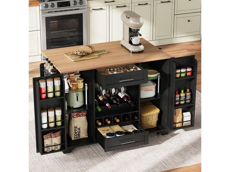  Desserte 2 portes 2 tiroirs coloris noir mdf desserte noir - Conforama E