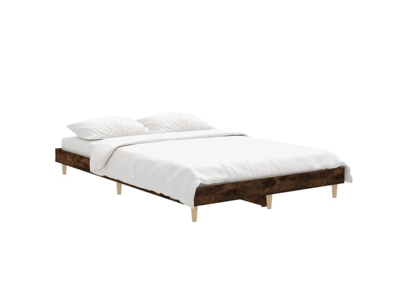  Lit double- lit adulte -  cadre de lit sans matelas chêne fumé 120x190 cm bois ingénierie  - Conforama B