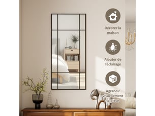 Miroir rectangulaire à fixer coloris noir <strong></strong> <strong></strong> - 110 cm x 110 cm