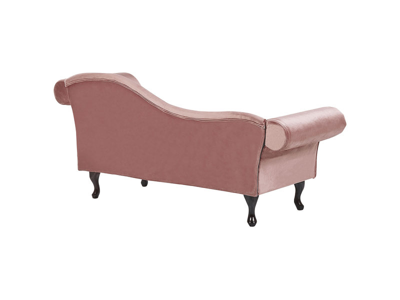  Chaise longue côté droit lattes velours rose  - Conforama E