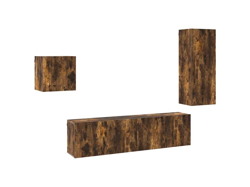  Unités murales tv 4 pcs chêne fumé bois d'ingénierie  - Conforama A