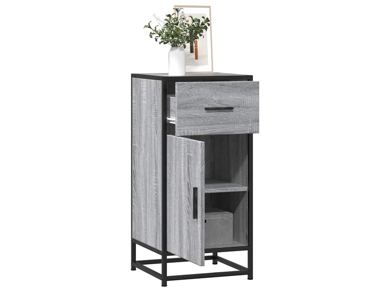  Buffet - bahut - meuble de rangement sonoma gris 35,5x35x76 cm bois d'ingénierie et métal  - Conforama B