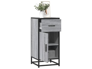 Buffet - bahut - meuble de rangement sonoma gris 35,5x35x76 cm bois d'ingénierie et métal