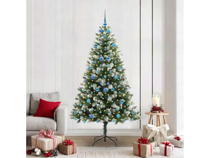 Sapin de noël - arbre de noël artificiel avec neige artificielle 300 led