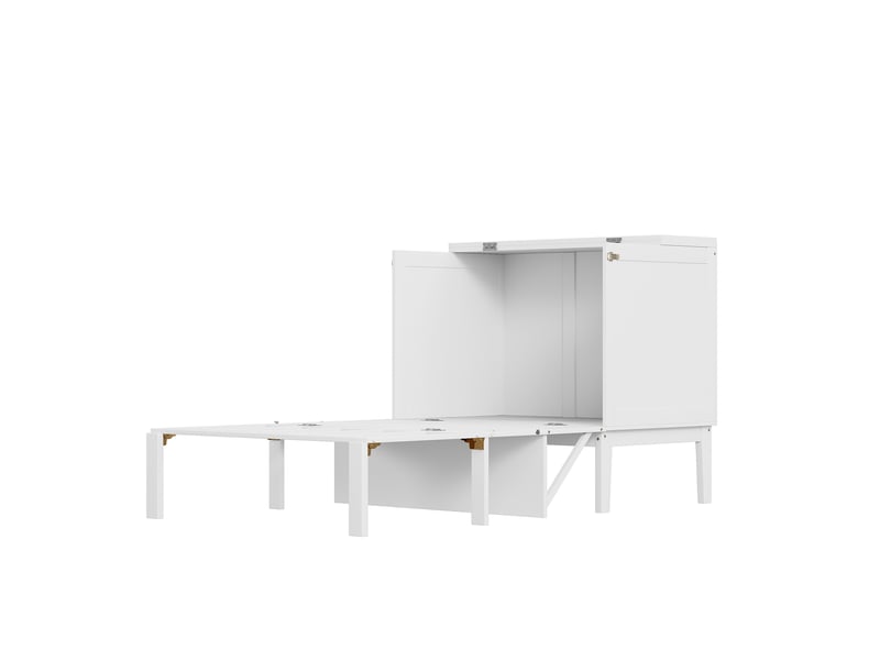  Lit vertical en bois blanc 90x200 cm  - Conforama A