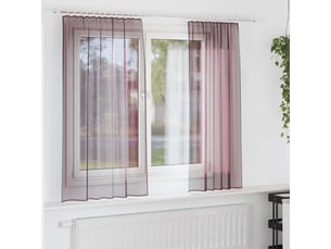Lot de 2 rideaux en voile, voilages à œillets violets cf44253