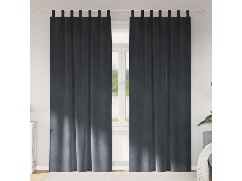  Lot de 2 rideaux, rideaux de fenêtre gris clair 140 x 225 cm velours cf44045  - Conforama B