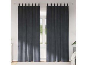 Lot de 2 rideaux, rideaux de fenêtre gris clair 140 x 225 cm velours cf44045