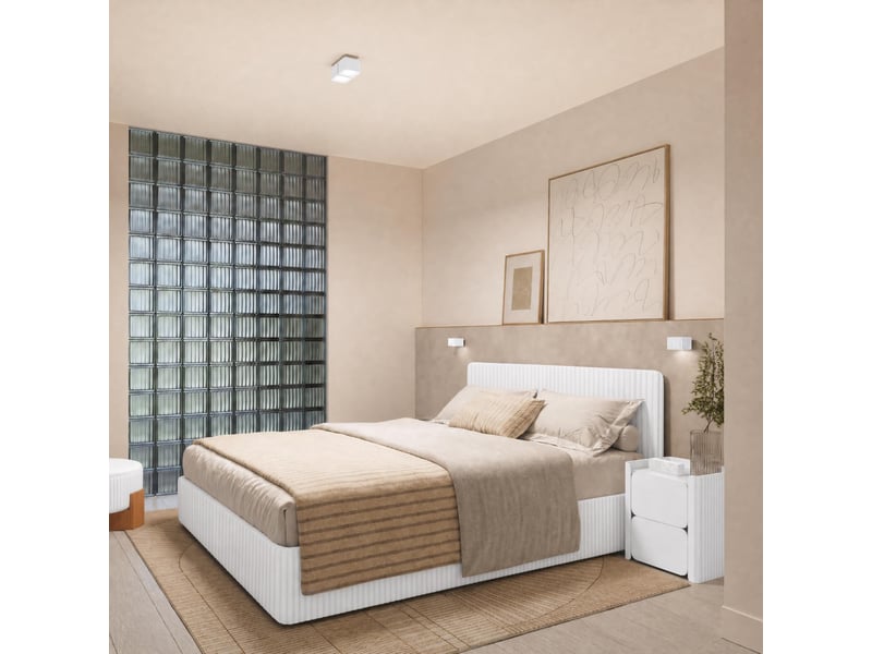 Plafonnier riff 2 blanc gx53 aluminium moderne 8x20.5x10cm SL.3033 - Conforama C