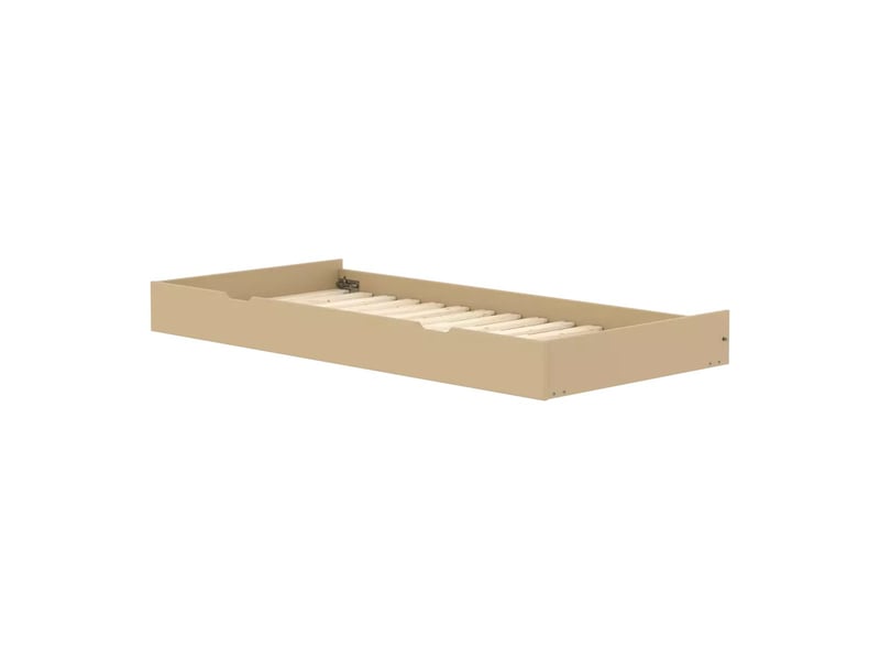 Flexa white lit d'appoint gigogne 90 x 190 cm avec sommier et pieds pliants beige sable 82-20150-112 - Conforama A
