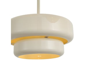 Suspension rétro beige avec abat-jour en métal 3 lumières - ophelia