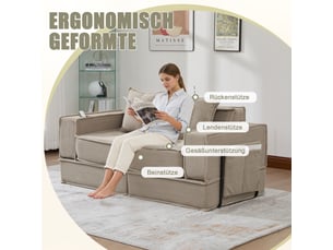 Canapé droit fixe <strong></strong> <strong></strong> 2 places Velours côtelé vert avec coffre de rangement