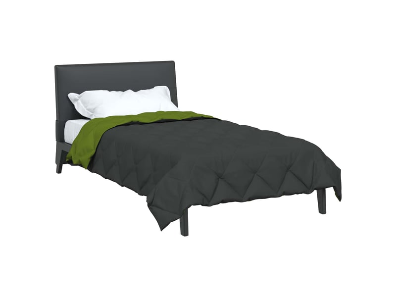  Duvet - couette d'été simple 220 x 135 cm été 200 gsm vert et anthracite  - Conforama C