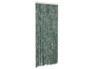 Rideau anti-mouches, moustiquaire vert et blanc 100x230 cm chenille cf43585