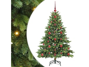 Sapin de noël artificiel, arbre de noël avec 150 led vert 120 cm pe et pvc shl8480
