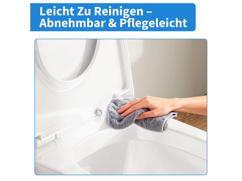  Abattant wc universel forme d blanc, polypropylène double solide anti-décoloration, charnières sécurisées, nettoyage facile, install PTH_33B6TYYM - Conforama B