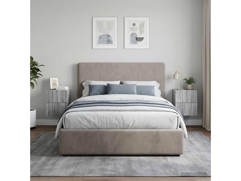  Table de chevet - cabinet de chevet - table de nuit mural 2 pièces sonoma gris 33 x 34,5 x 43 cm  - Conforama C