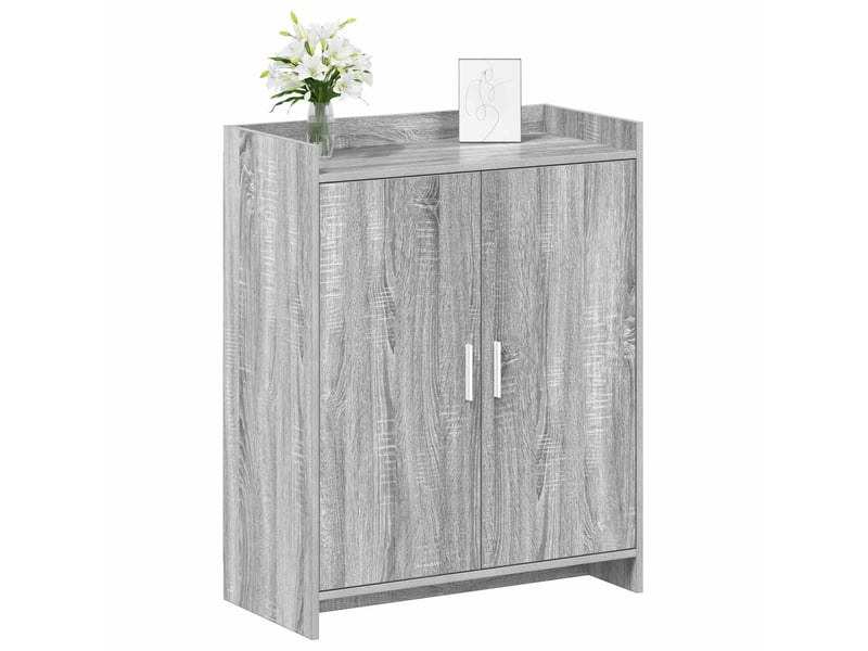  Meuble à chaussure, cabinet à chaussures avec porte sonoma gris 73,5x36x92 cm  - Conforama C