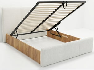 Lit coffre 160x200 cm BOBOCHIC ELYA coloris bois clair