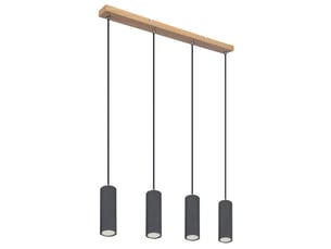 Plafonnier suspendu aspect bois foncé 4 ampoules gu10