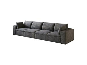 Canapé nuage 4 places modulable 340 cm en velours côtelé gris foncé