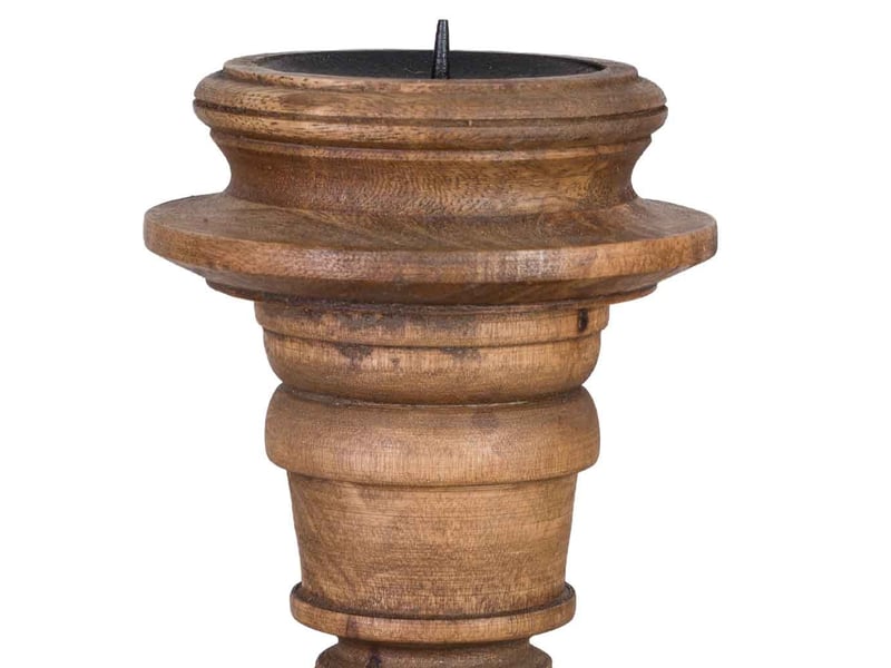  Chandelier en bois, finition artisanale marron, 14 x 14 x 45 h cm  - Conforama D