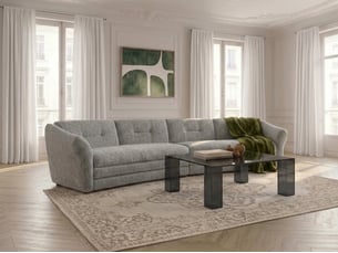 Canapé droit fixe BOBOCHIC MARBLE 4 places Tissu gris
