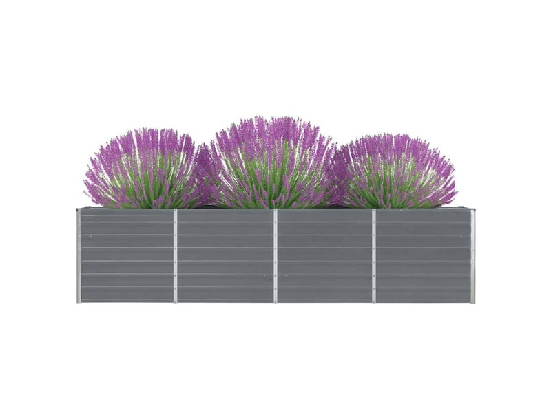  Jardinière - bac à fleurs 320x40x77 cm acier galvanisé gris  - Conforama A