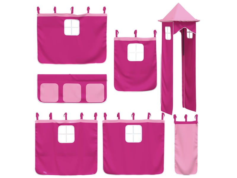  Rideaux pour lit mezzanine avec tour rose polyester cf44930  - Conforama C