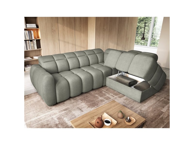 Canapé d'angle électrique ronda 4 places vert – angle droit - Conforama C