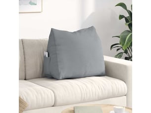 Coussin de dos, coussin de dossier gris clair 60 x 20 x 50 cm tissu cf54678