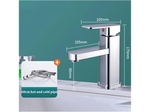 Robinet double usage eau chaudeeau froide pour salle de bain et cuisine (blanc mat - 60 cm)