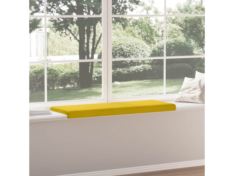  Coussin de banc, coussin d'assise, coussin de canapé velours jaune profondeur 35 cm cf53908  - Conforama D