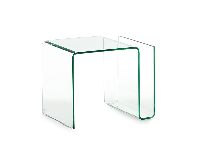 Table de chevet en verre courbé avec porte-revues vallejo  - Conforama A