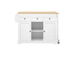 Desserte de cuisine à roulettes avec plateau extensible, 3 tiroirs et étagères pour cuisine, 112 × 45 × 92 cm