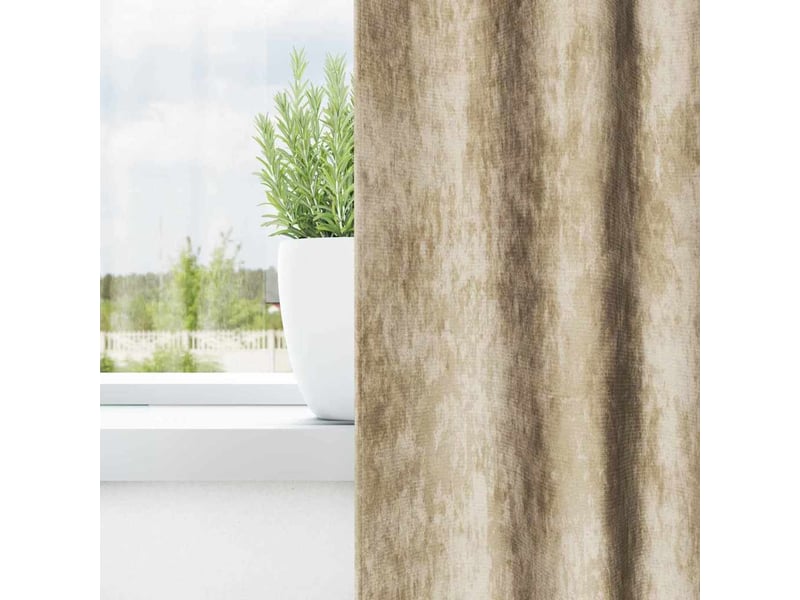  Lot de 2 rideaux en velours, rideaux de fenêtre crème 260 x 140 cm velours cf44194  - Conforama C