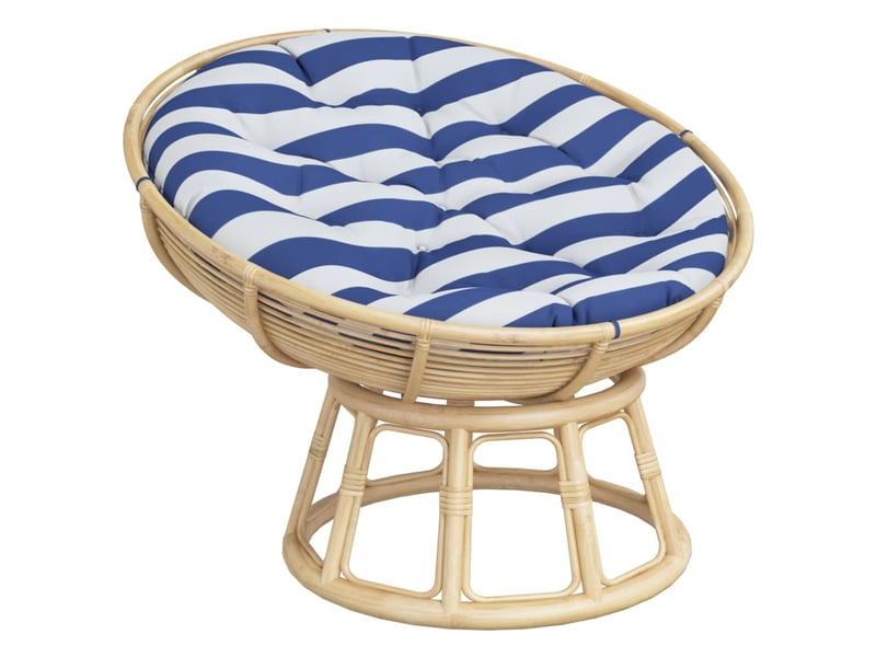  Coussin rond, coussin d'assise rayure bleueblanche ø 100 x11 cm tissu oxford cf56624  - Conforama C
