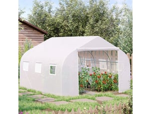 Serre tunnel 350x300x200 cm protection uv métal blanc