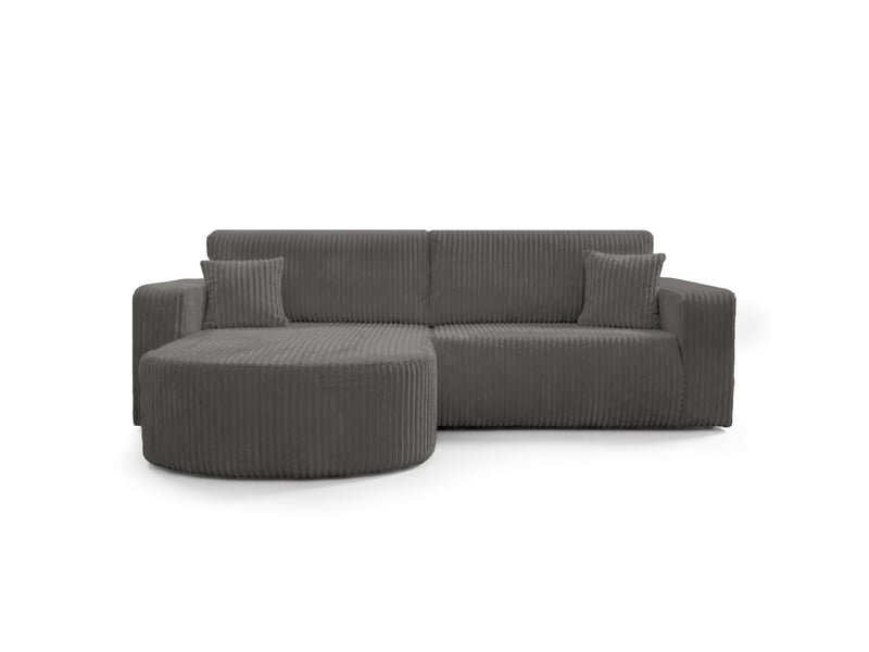  Kiara - canapé d'angle compact réversible et convertible 4 places en velours côtelé épais  - Conforama E